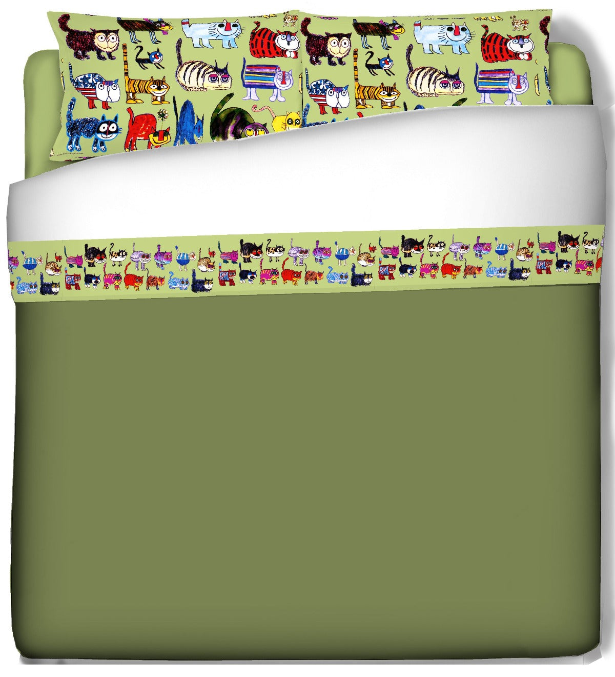 Sheets with pillowcases - Funny Bed - Strange Dogs
