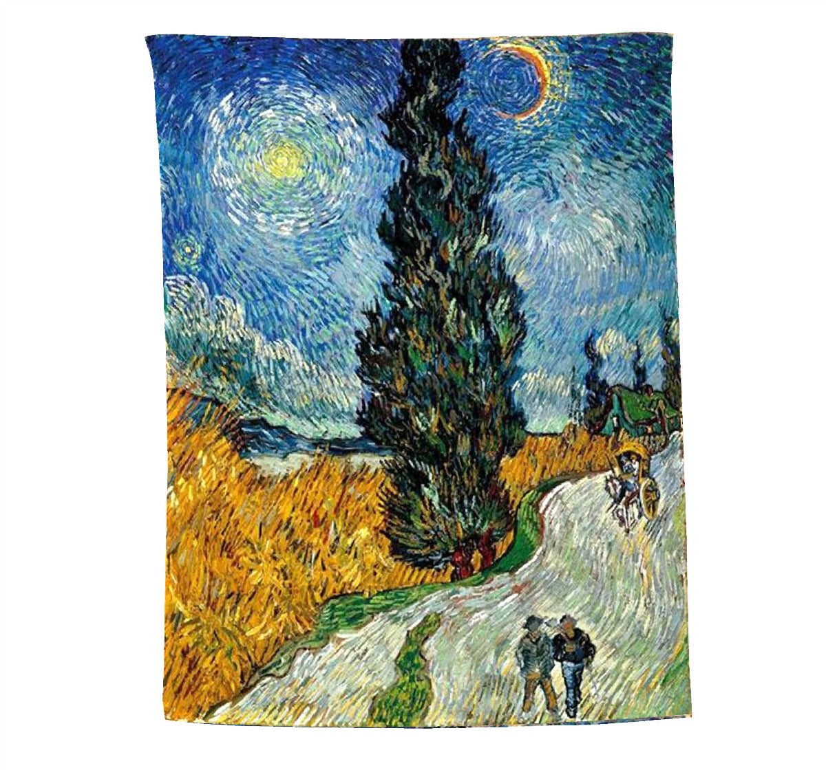 Plaid - Van Gogh - Sentiero di notte con cipressi