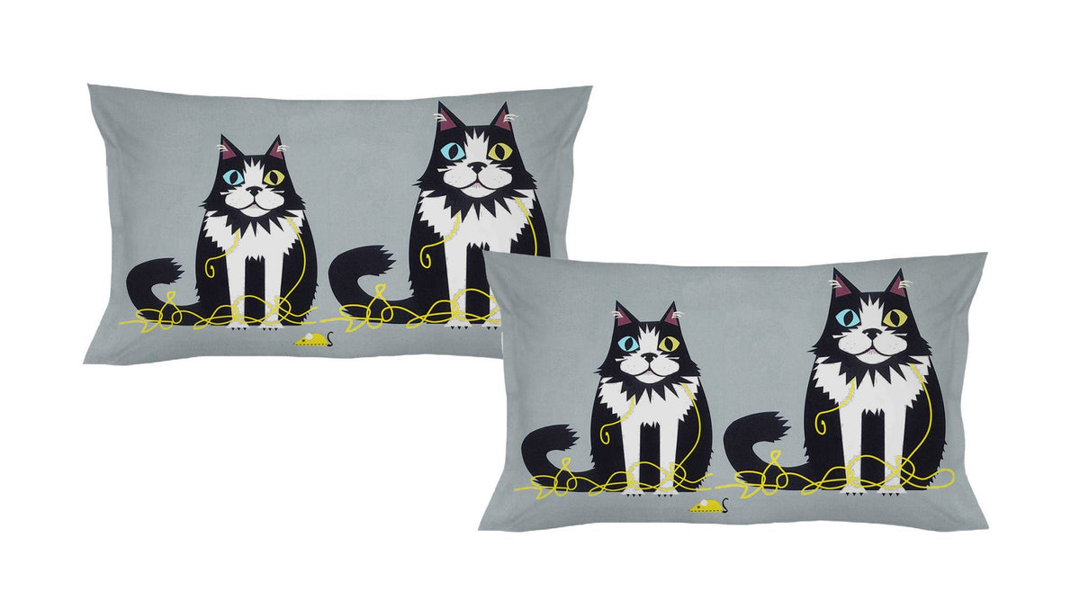 Bed Pillowcases - Cats-Happy Family