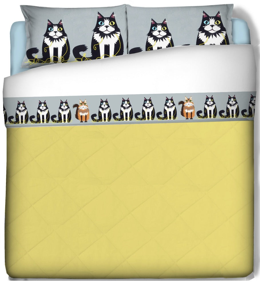 Sheets with pillowcases - Gatti-Happy Family