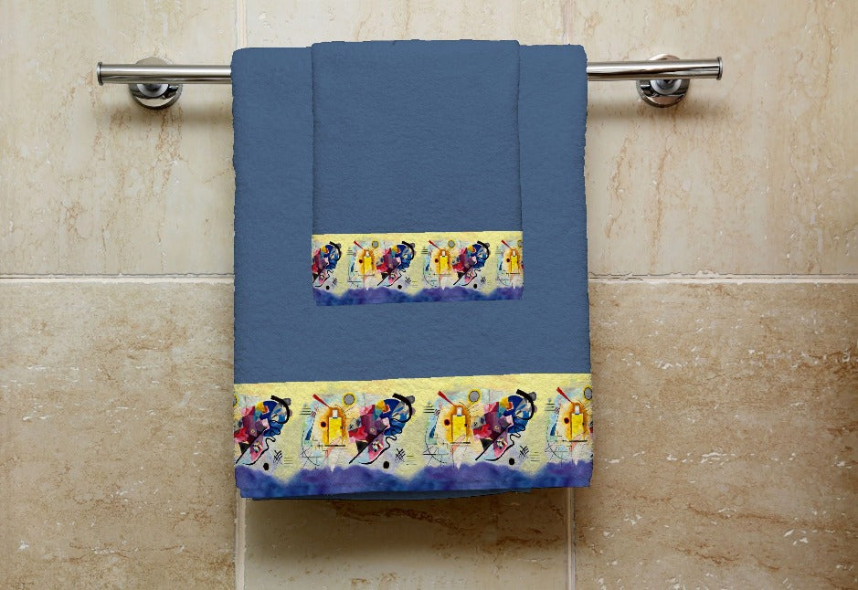 Set 1 Towel + 1 Guest - KANDINSKY YELLOW RED BLUE