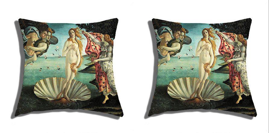 Coppia Fodere per Cuscino Arredo - Botticelli - La nascita di Venere