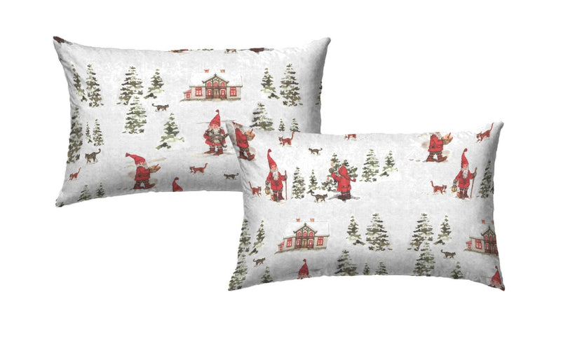 Bed Pillowcases - REINDEER AND HUTS