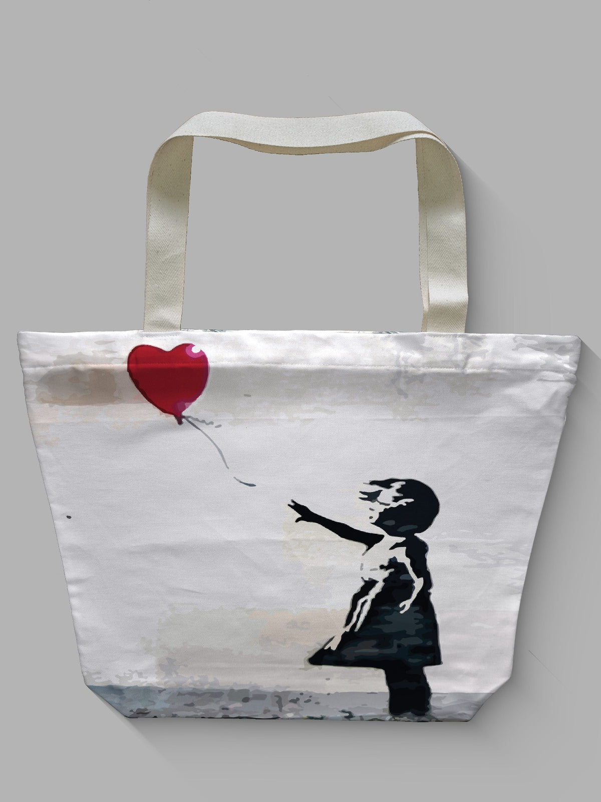 Borsa tessile con cerniera - GIRL WITH LOVE BALLOON