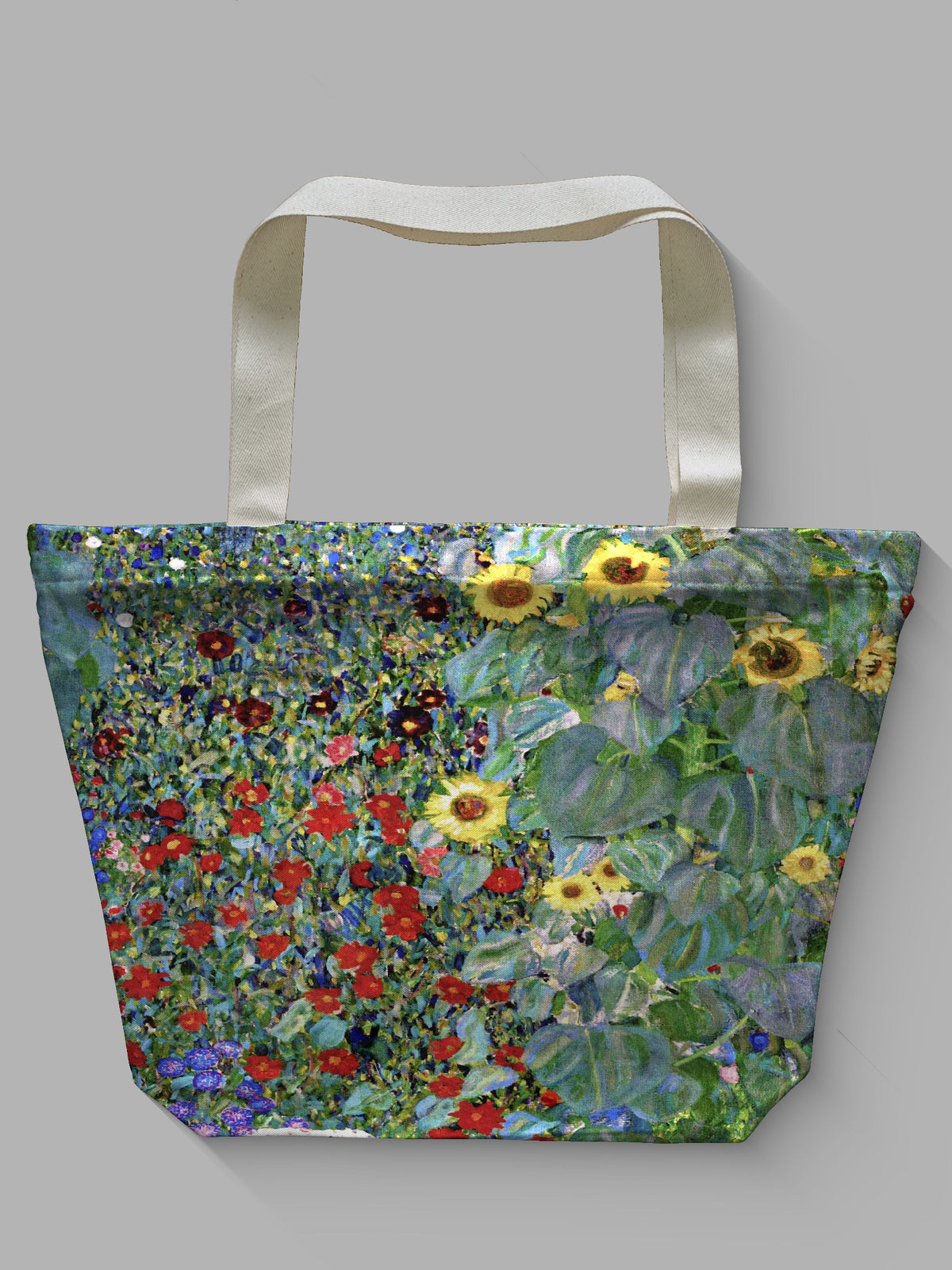 Borsa tessile con cerniera - KLIMT - GIARDINO CON GIRASOLI