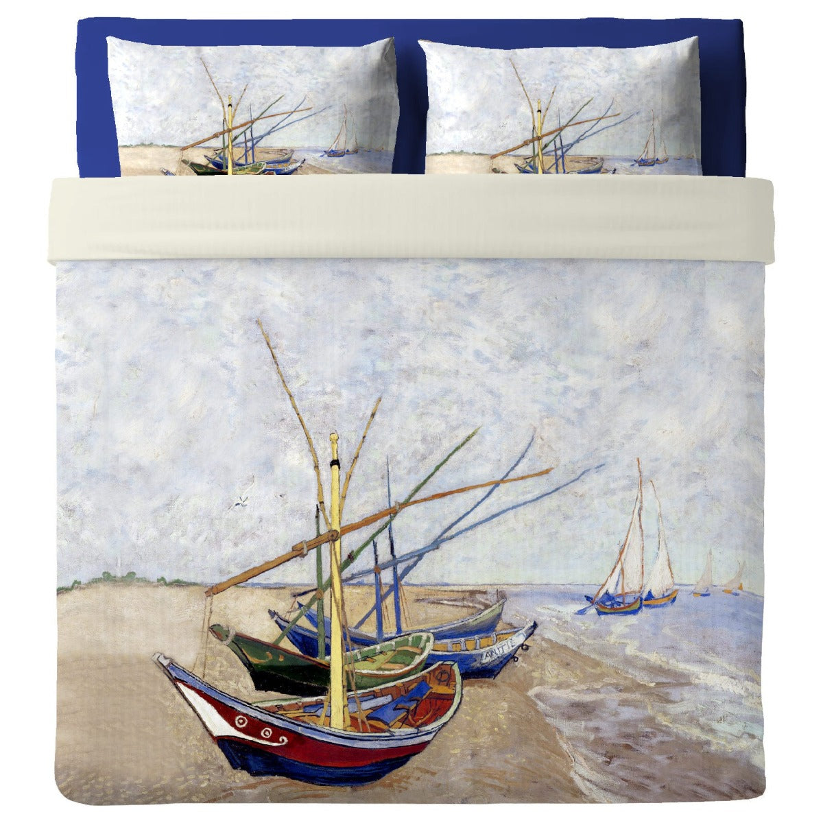 Lenzuolo Copriletto con federe   Van Gogh - Barche sulla spiaggia