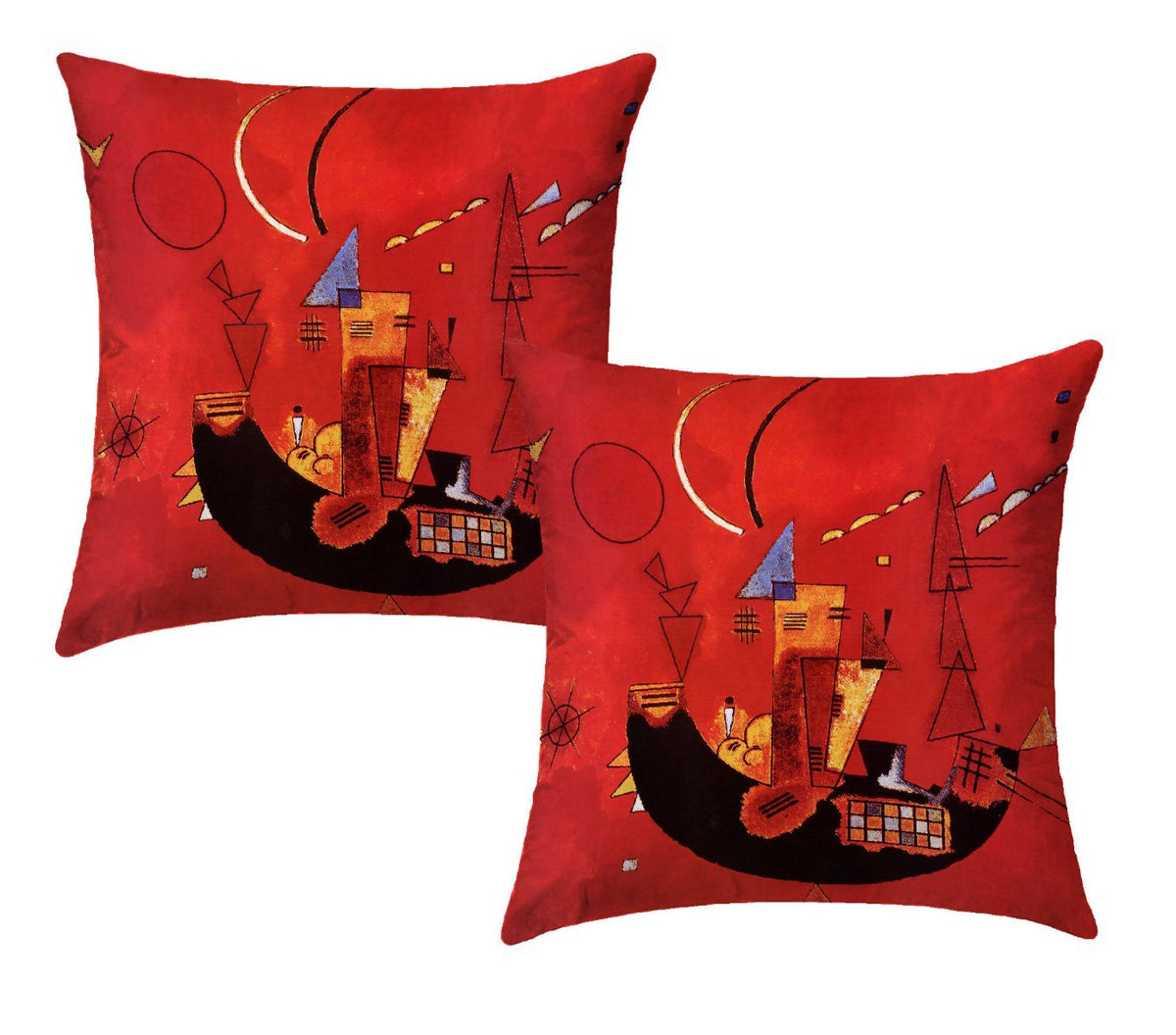 Couple Cushion Covers - Kandinsky - Red Universe