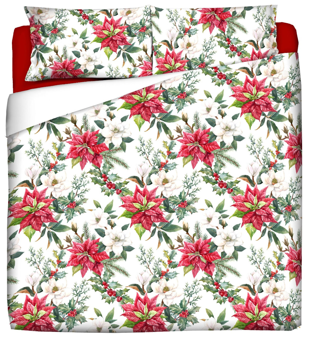 Duvet cover with pillowcases - REINDEER AND CABIN