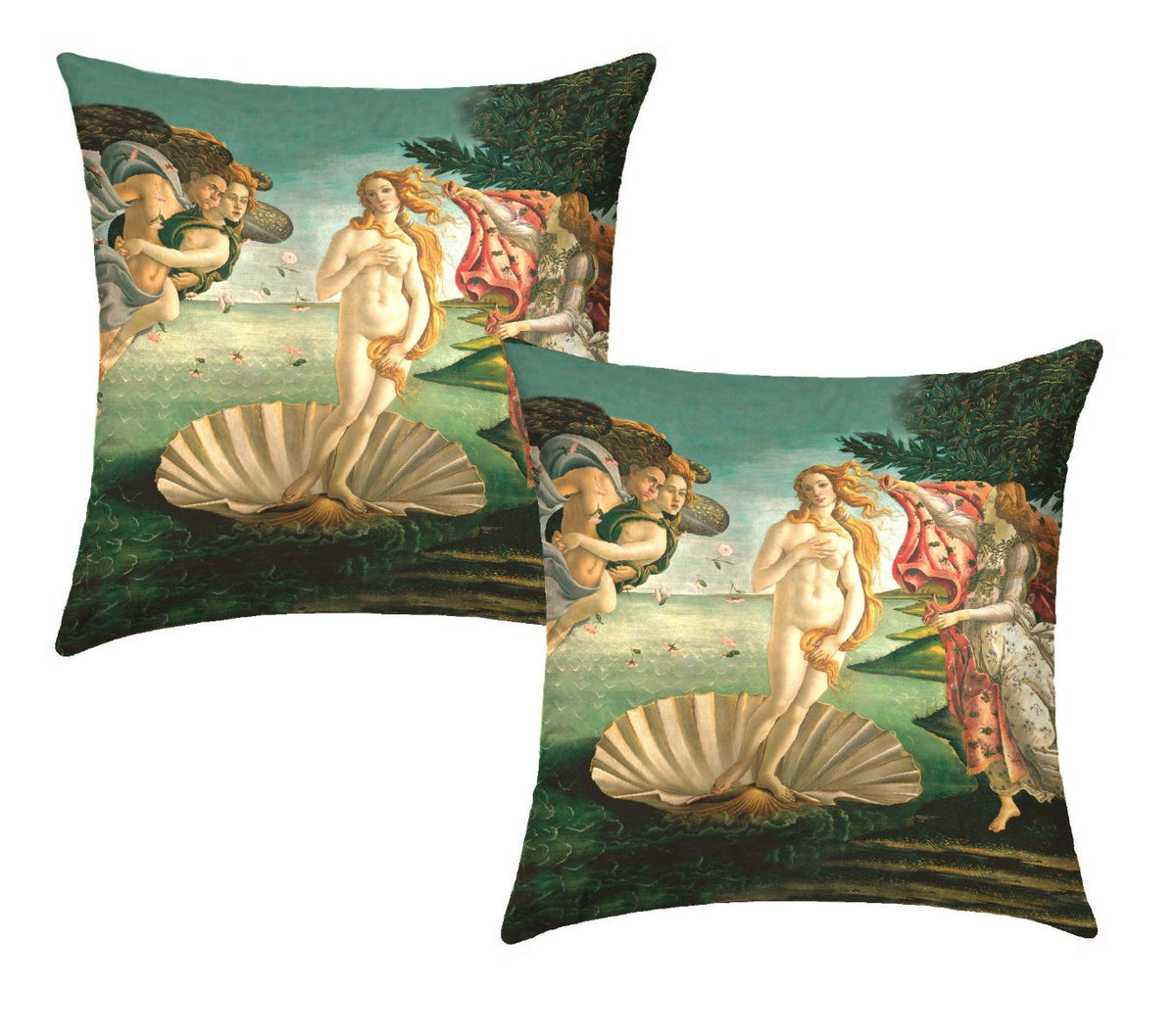 Pair of Cushion Covers for Furniture - Botticelli - The birth of Venus