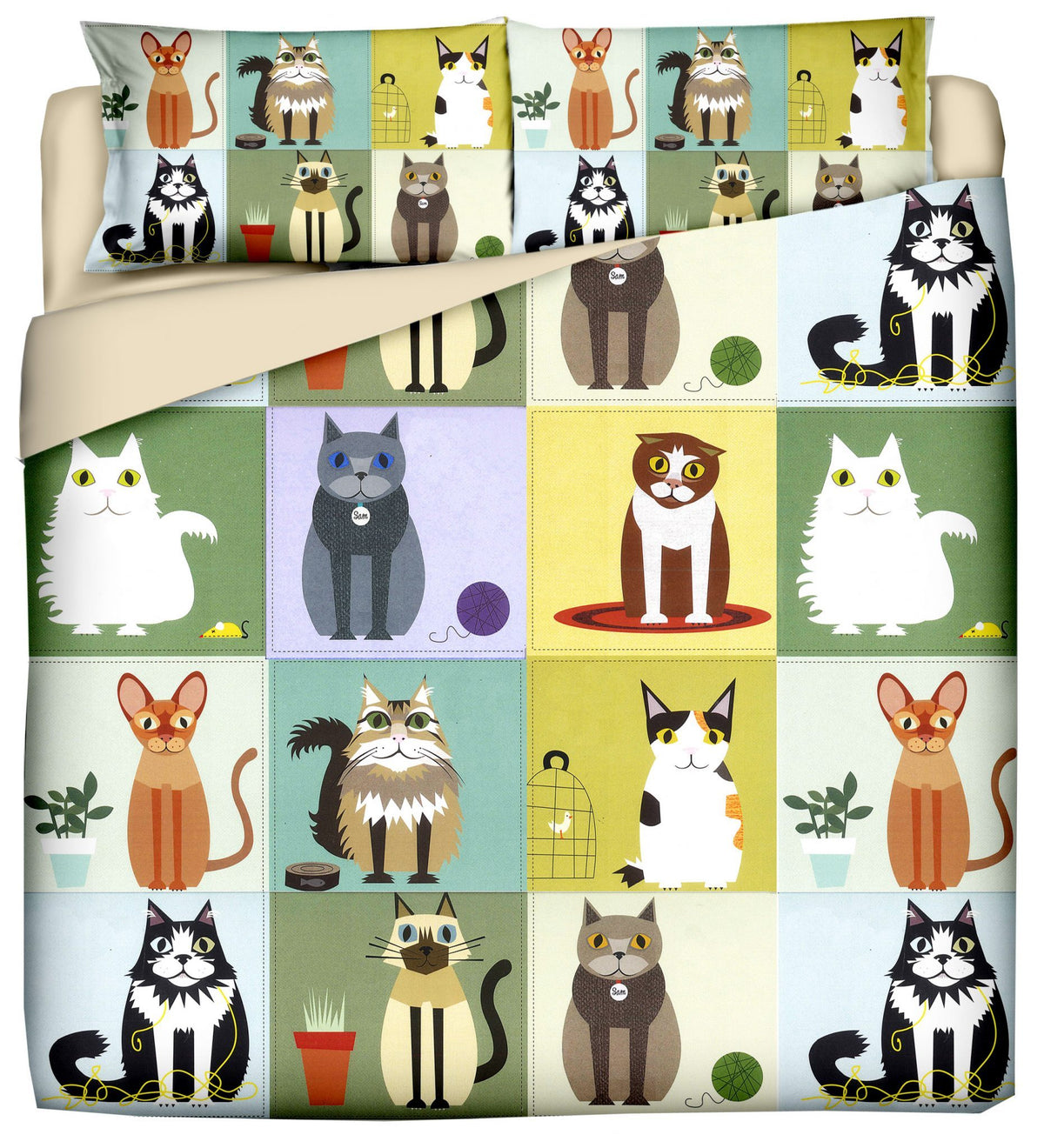 Duvet cover with pillowcases - Cats-Brotherhood