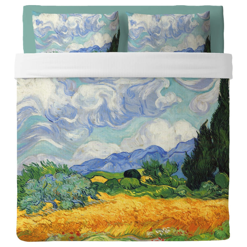 Lenzuolo Copriletto con federe   Van Gogh - Campo di grano