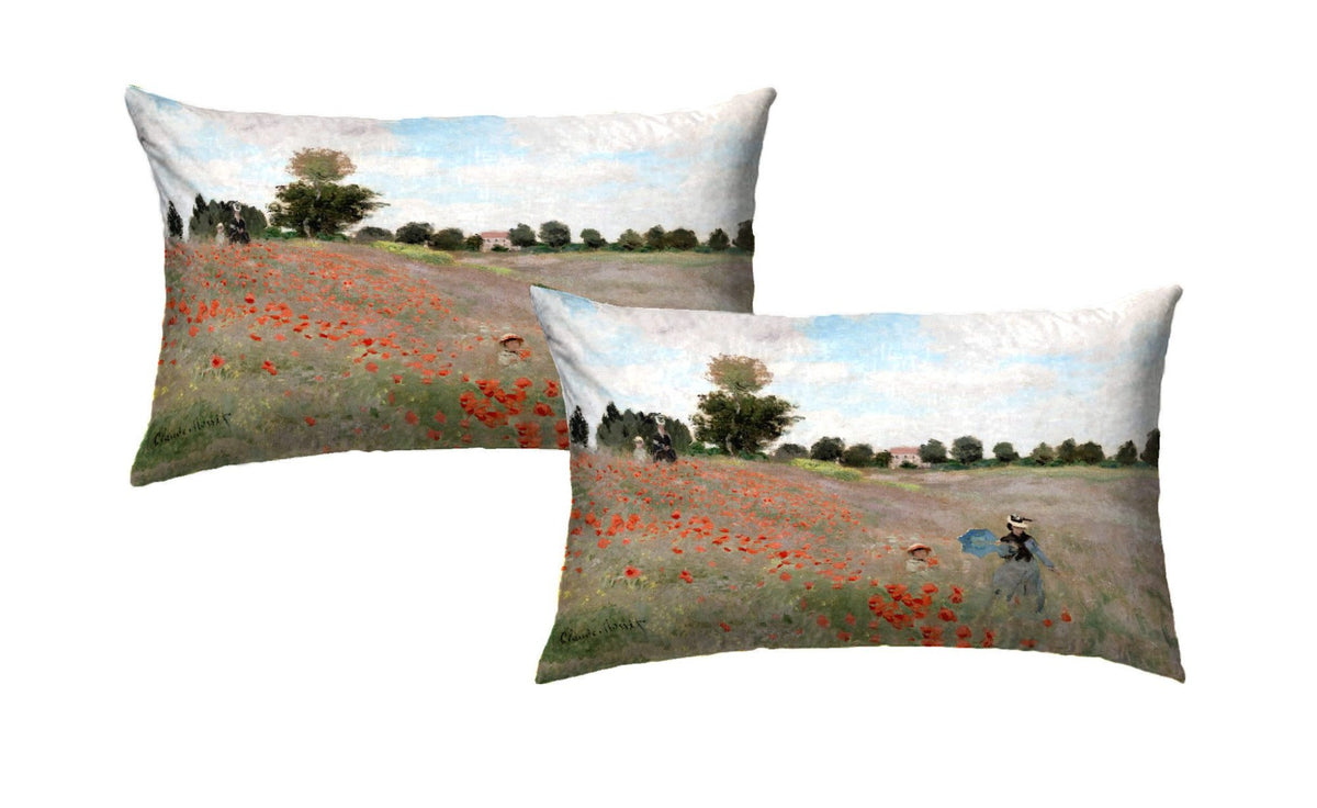 Monet Bed Pillowcases Field of Poppies