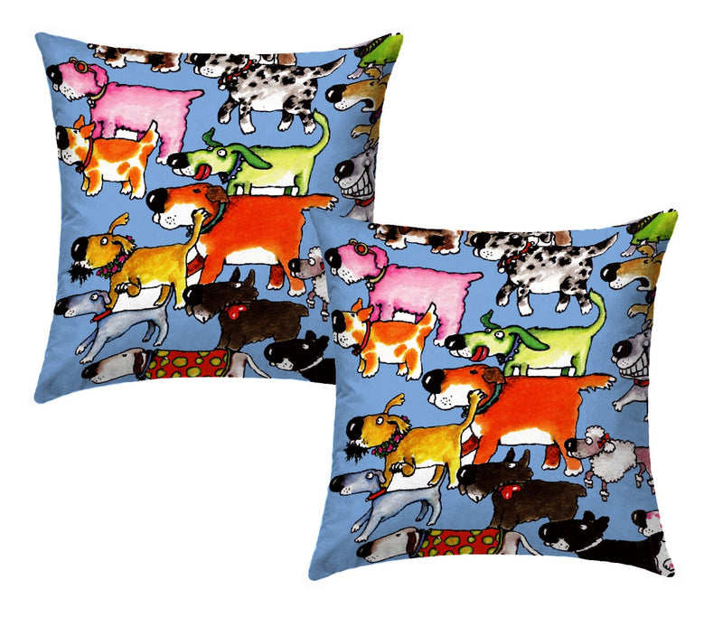 Coppia Fodere per Cuscino Arredo - Funny Bed - Cani Strani