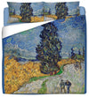 Copripiumino con federe - Van Gogh-Sentiero di notte con cipressi