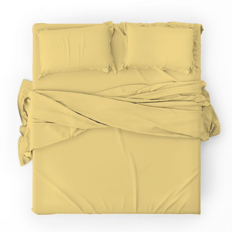 Duvet cover with pillowcases - Solid Color Light yellow