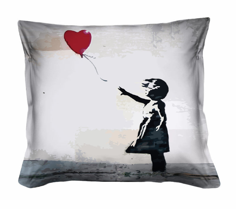 Cuscino Arredo 40x40cm - Girl with love ballon