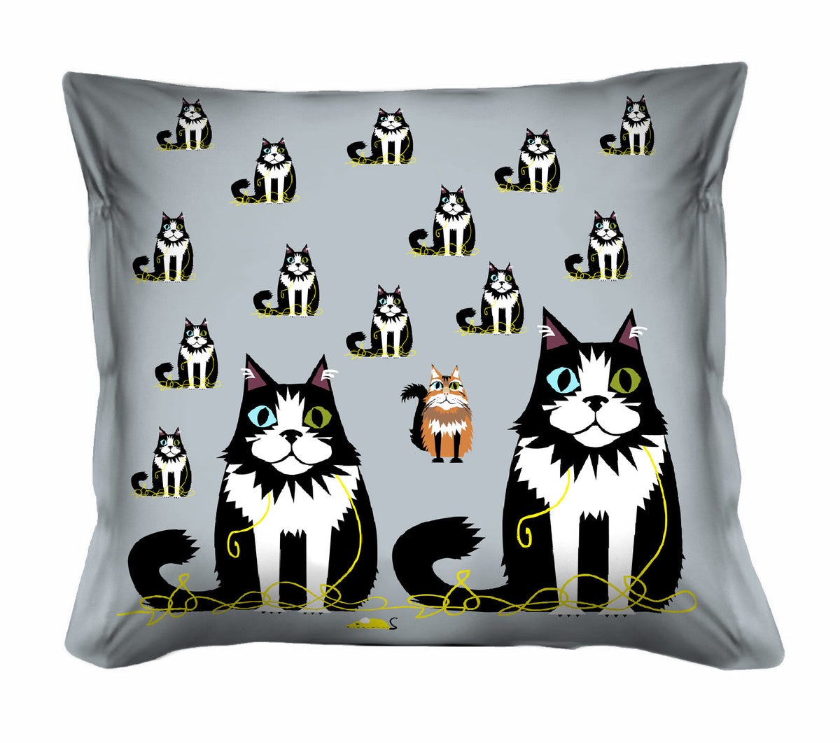 Decorative Pillow 40x40cm - Cats-Happy Family