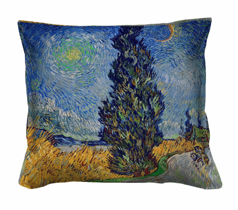 Cuscino Arredo 40x40cm   Van Gogh- Sentiero di notte con cipressi