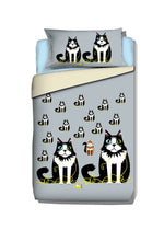 Duvet cover with pillowcases - Cats-Happy Family