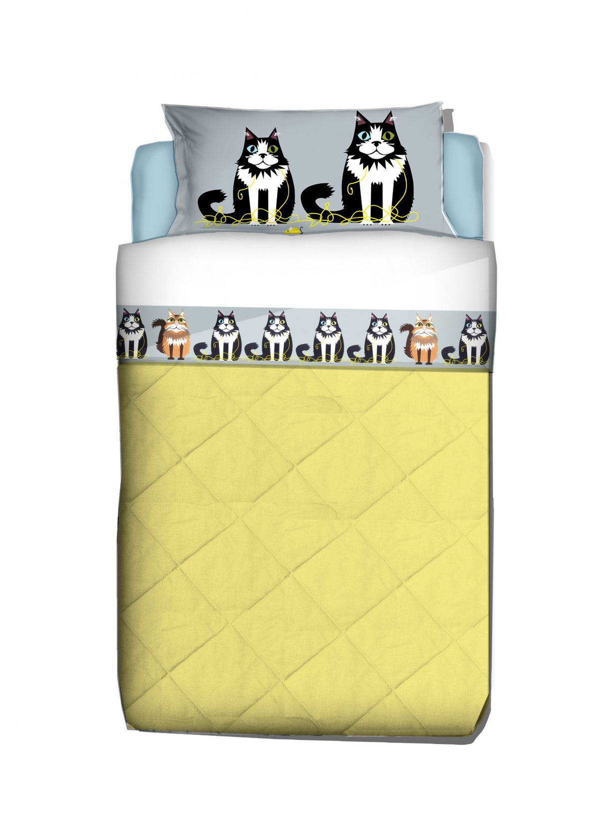 Sheets with pillowcases - Gatti-Happy Family