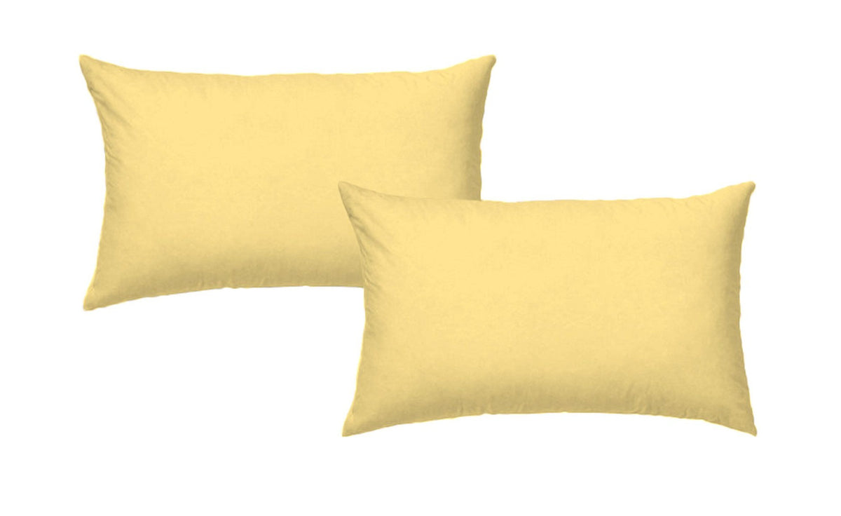 Plain Color Bed Pillowcases Light Yellow