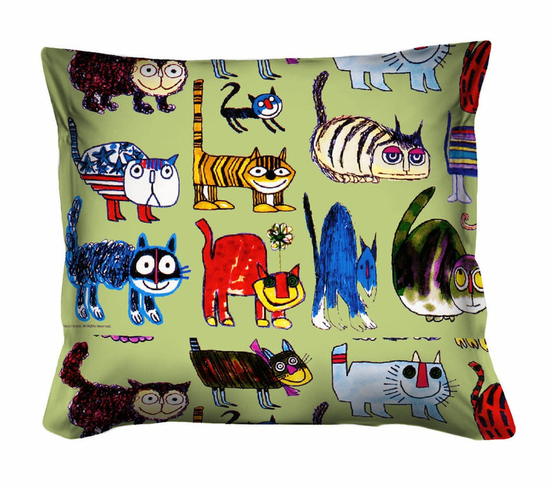 Coppia Fodere per Cuscino Arredo - Funny Bed - Gatti Matti