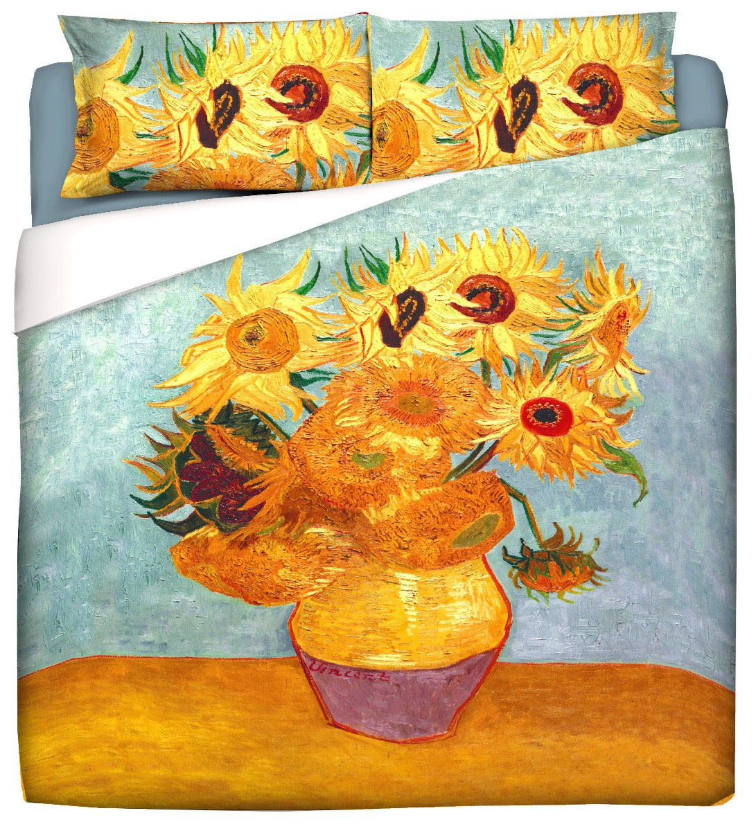 Set Biancheria Da Letto Van Gogh Notte Stellata - Copripiumino 140x200 Cm E 2 Federe 50x80 Cm, Microfibra Morbida