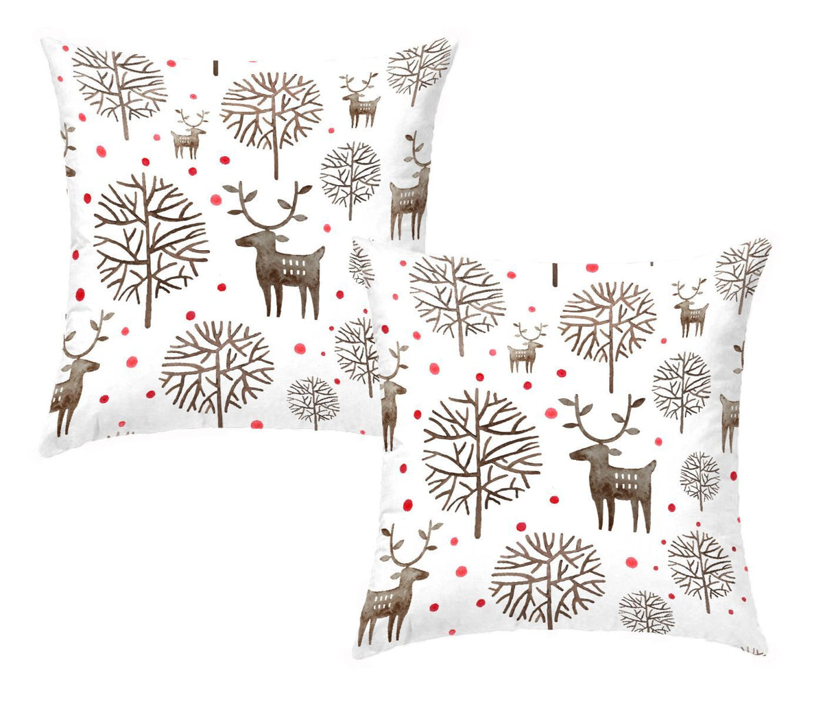Pair of Cushion Covers for Furniture cm. 40x40 - REINDEER FOREST