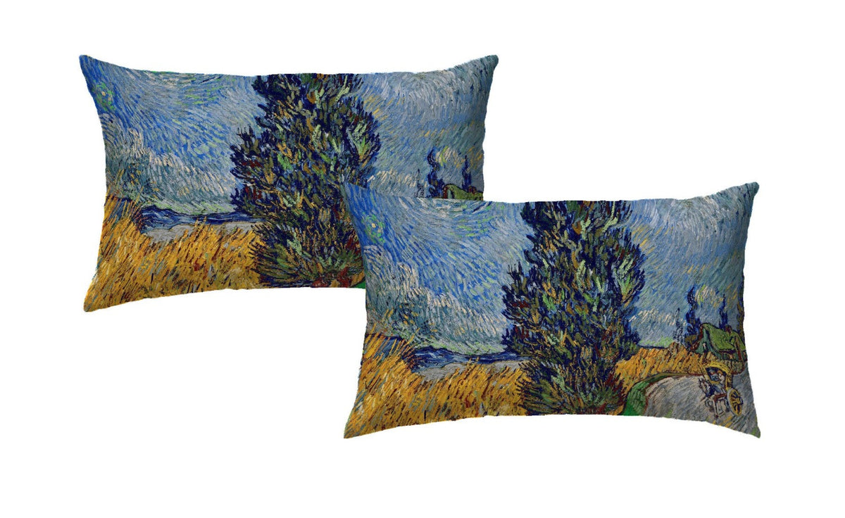 Federe Letto - Van Gogh- Sentiero di notte con cipressi