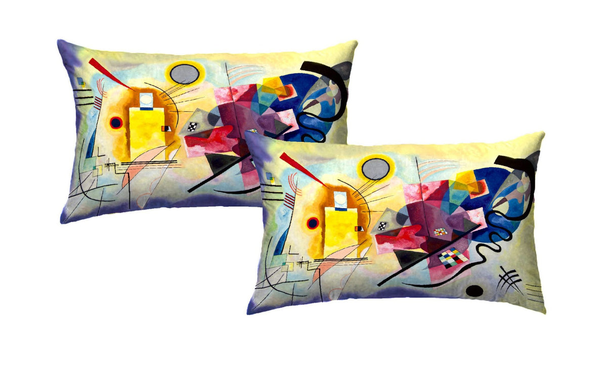 Bed Pillowcases - Kandinsky - Yellow Red Blue