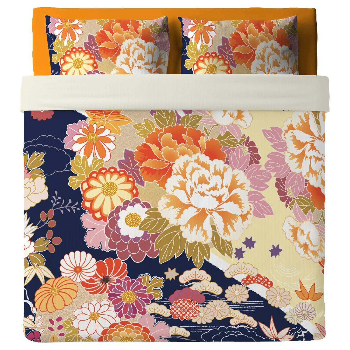Bed sheet with Kimono pillowcases