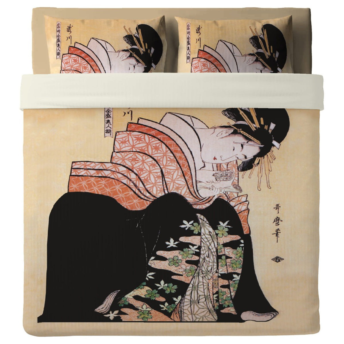 Bedsheet with pillowcases Hokusai - Love letter