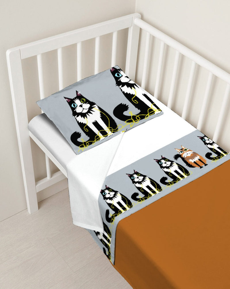 Lenzuolo lettino con federa HAPPY FAMILY