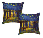 Pair of Cushion Covers for Furniture - Van Gogh-Starry Night over the Rhone