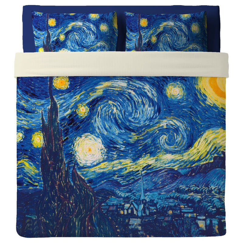 Lenzuolo Copriletto con federe   Van Gogh - Notte stellata