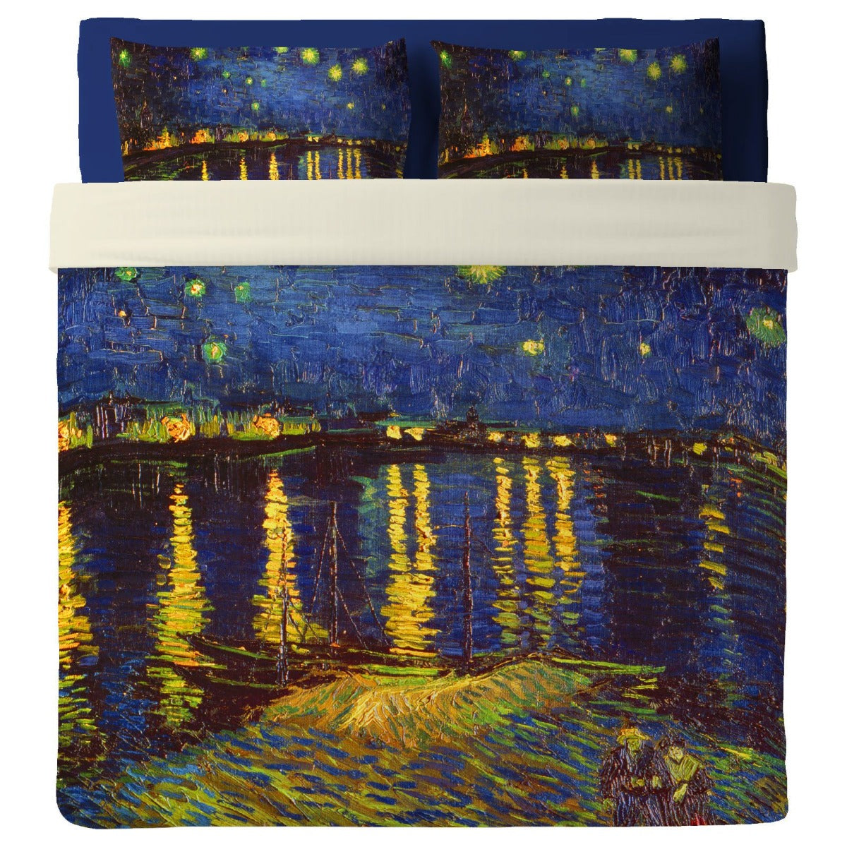 Van Gogh sheet bedspread with pillowcases - Starry night over the Rhone