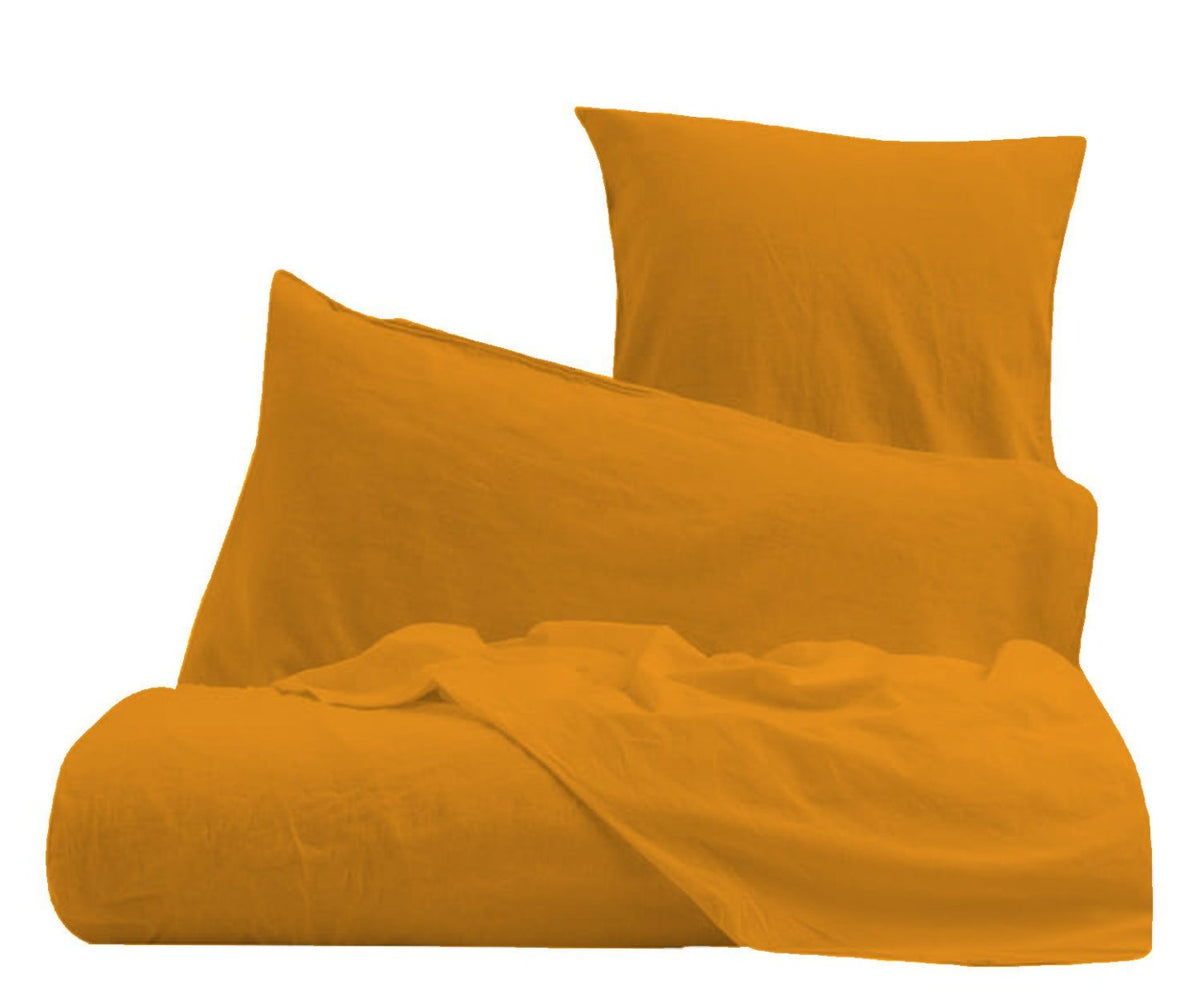 Sheets with pillowcases - Ocher solid color