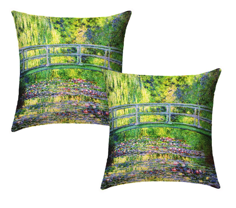 Pair of Cushion Covers for Furniture - Japanese Monet-Ponte