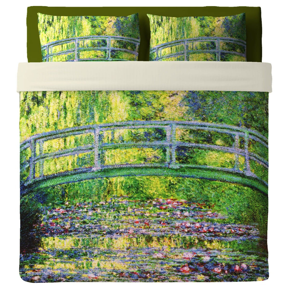 Monet Bedsheet with Pillowcases - Japanese Bridge
