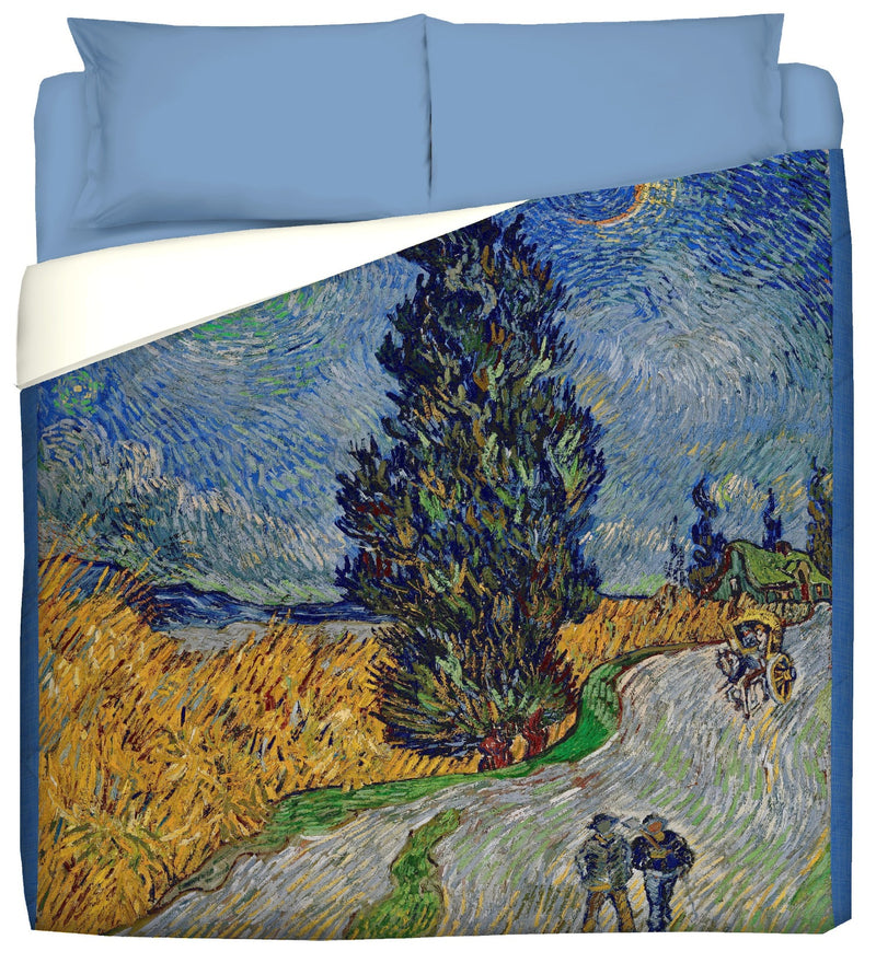 Trapunta Invernale - Van Gogh - Sentiero di notte con cipressi