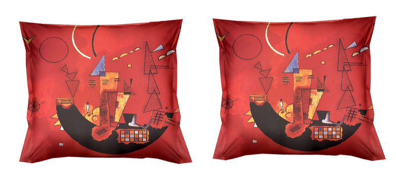 Coppia Fodere per Cuscino Arredo - Kandinsky- Red Universe