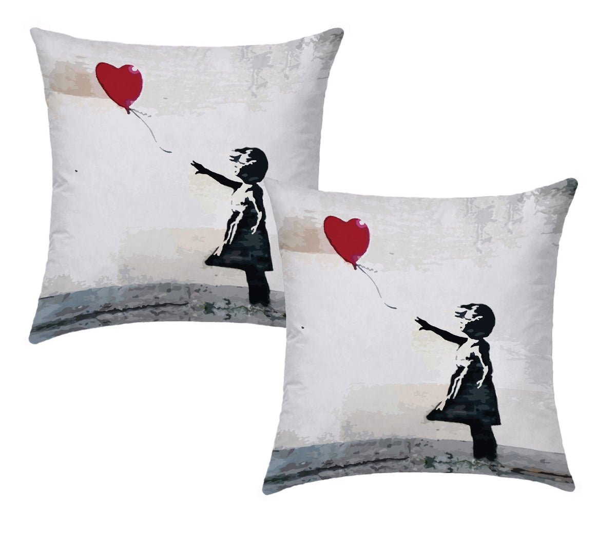 Couple Cushion Cover Furniture - Little girl with heart