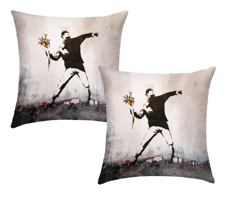 Pair of Cushion Covers for Furniture - Flower Thrower
