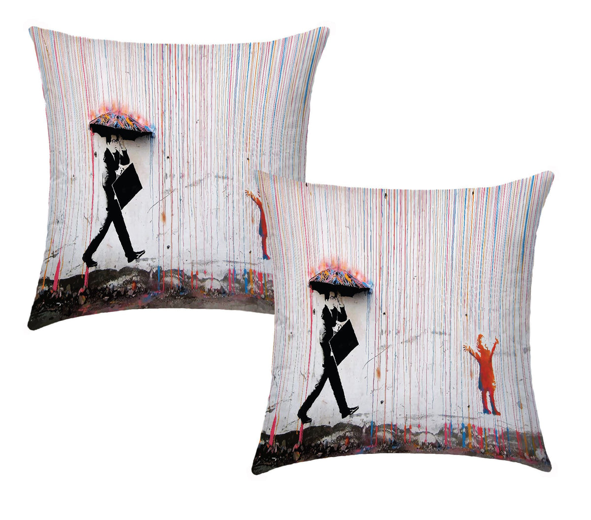 Couple Cushion Covers - Colored Rain