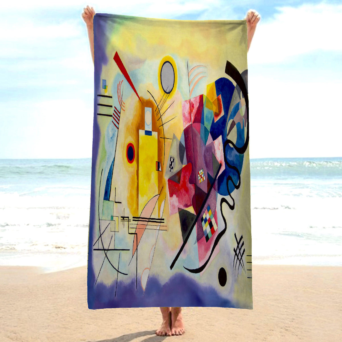 Beach towel - KANDINSKY - RED YELLOW BLUE