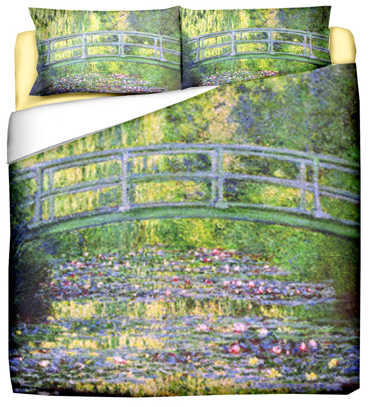 Duvet cover with pillowcases - Japanese Monet-Bridge